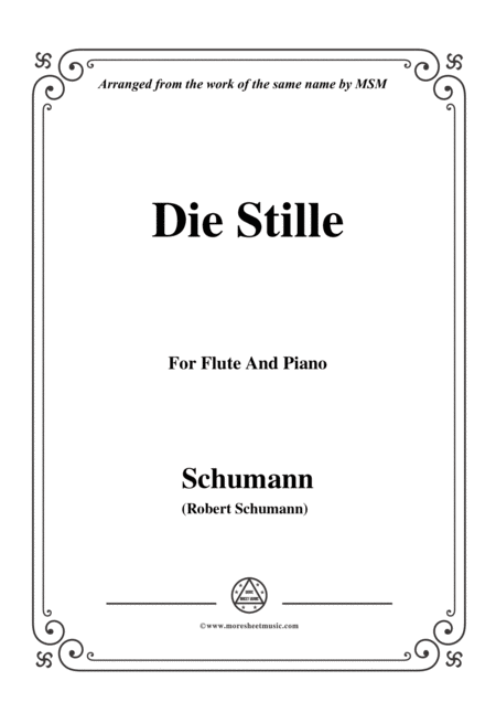 Free Sheet Music Schumann Die Stille For Flute And Piano