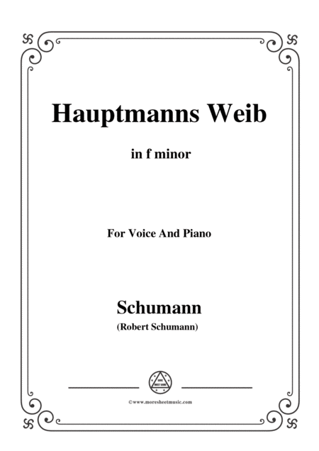 Free Sheet Music Schumann Hauptmanng Weib In F Minor For Voice And Piano