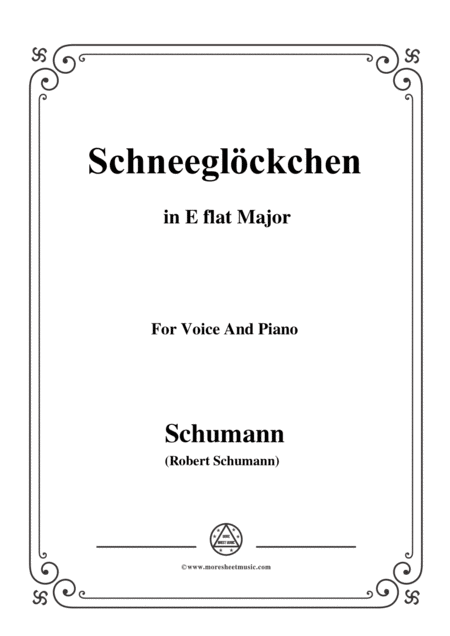 Schumann Schneeglckchen In E Flat Major Op 79 No 27 For Voice And Piano Sheet Music