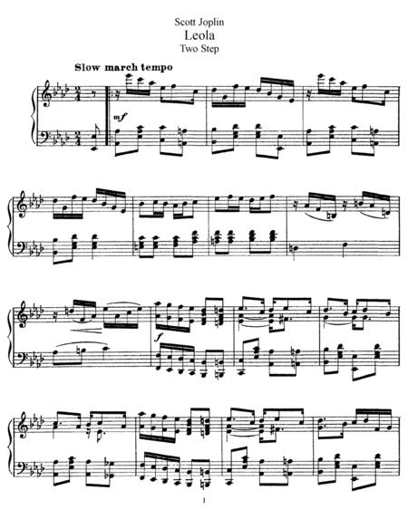 Free Sheet Music Scott Joplin Leola Original Version