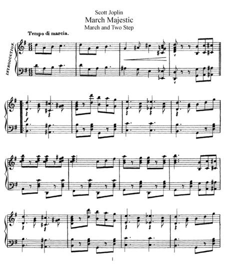 Free Sheet Music Scott Joplin March Majestic Original Version