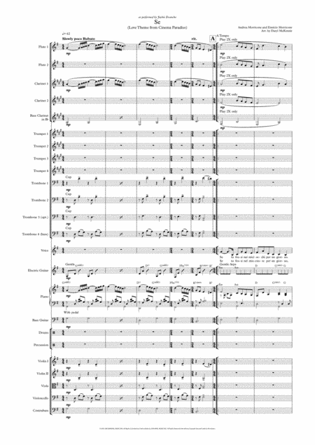 Se Love Theme From Cinema Paradiso Female Vocal With Big Band And Optional Strings Key Of G Sheet Music