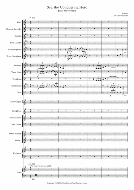 Free Sheet Music See The Conquering Hero Comes Mixed Ensemble