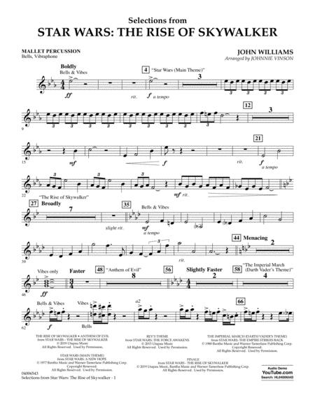 Selections From Star Wars The Rise Of Skywalker Mallet Percussion Sheet Music