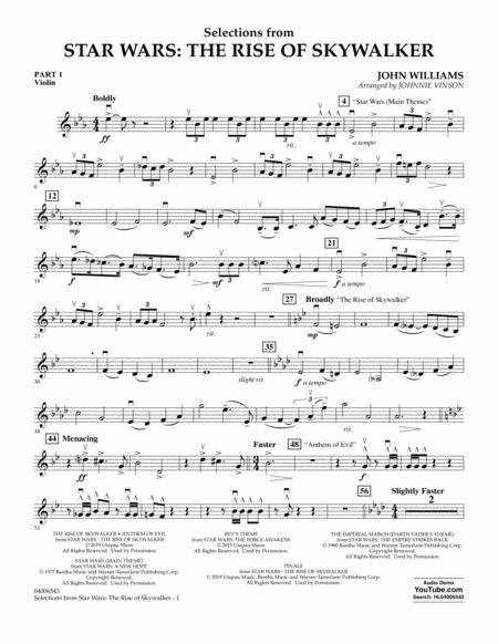 Selections From Star Wars The Rise Of Skywalker Pt 1 Violin Sheet Music