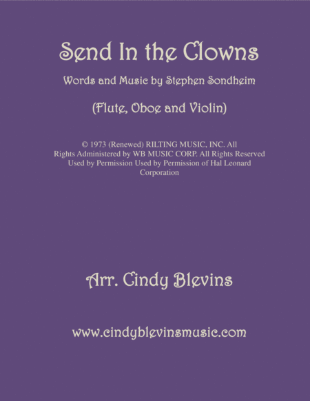 Free Sheet Music Send In The Clowns For Flute Oboe And Violin