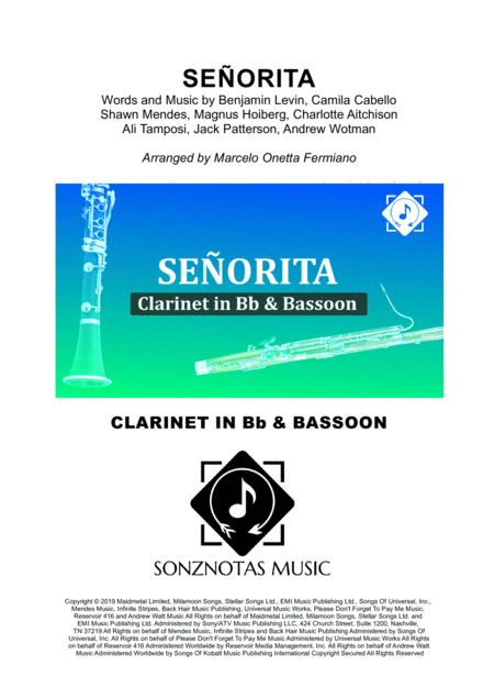 Senorita Sheet Music For Clarinet In Bb And Bassoon Score And Parts Sheet Music