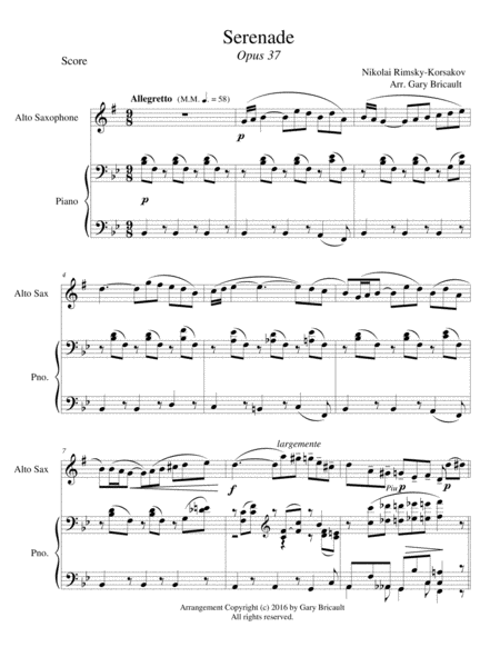 Free Sheet Music Serenade Opus 37