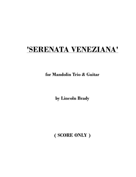 Serenata Veneziana Mandolin Trio Guitar Score Sheet Music