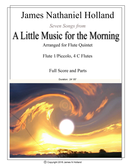 Seven Songs From A Little Music For The Morning Flute Quintet 5 C Flutes Sheet Music