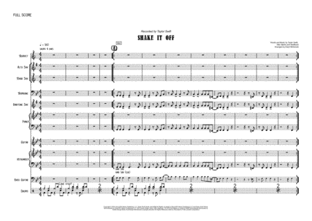 Shake It Off Vocal With Small Band 3 5 Horns Key Of Gmin Sheet Music