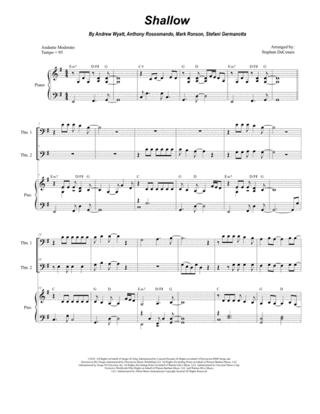 Shallow Trombone Duet Sheet Music