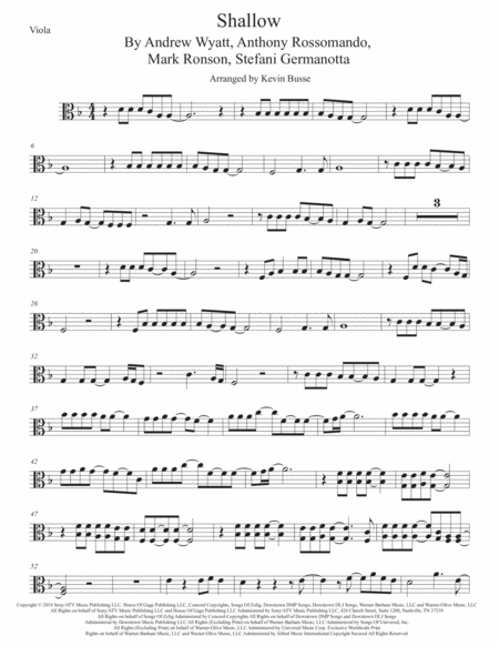 Shallow Viola Sheet Music