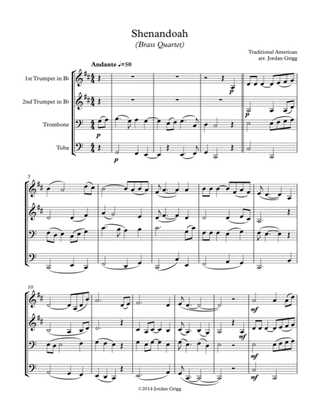 Shenandoah Brass Quartet Sheet Music