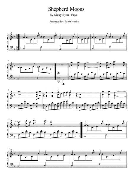 Shepherd Moons Enya Sheet Music