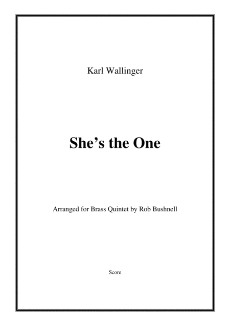 Free Sheet Music Shes The One Robbie Williams Brass Quintet