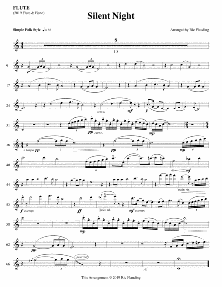 Silent Night Flute Piano Sheet Music