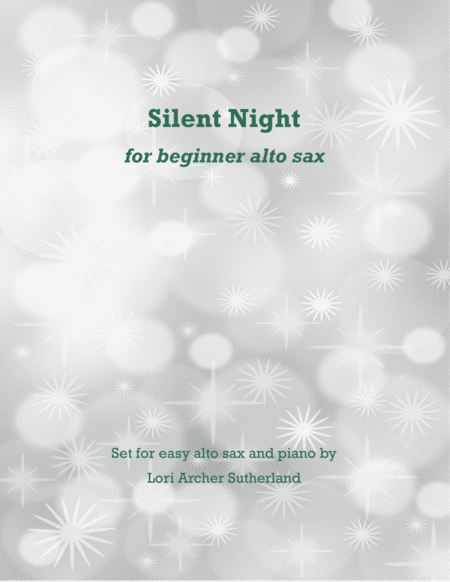 Silent Night For Beginner Alto Sax Piano Sheet Music