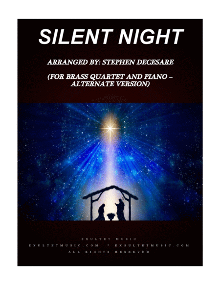 Silent Night For Brass Quartet And Piano Alternate Version Sheet Music