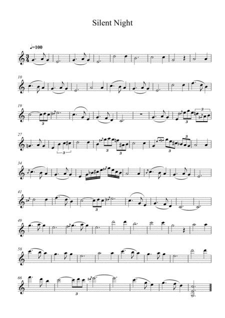 Free Sheet Music Silent Night For Solo Violin