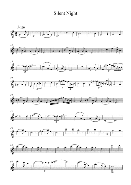 Silent Night For Solo Violin Sheet Music