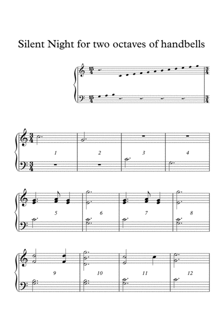 Silent Night For Two Octaves Of Handbells Sheet Music