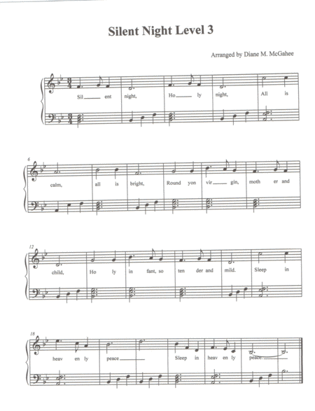 Silent Night Holy Night Level 3 Sheet Music