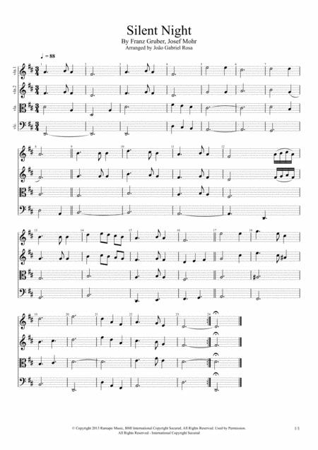 Silent Night Quartet Sheet Music