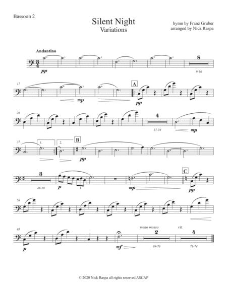 Free Sheet Music Silent Night Variations Full Orchestra Bassoon 2 Part