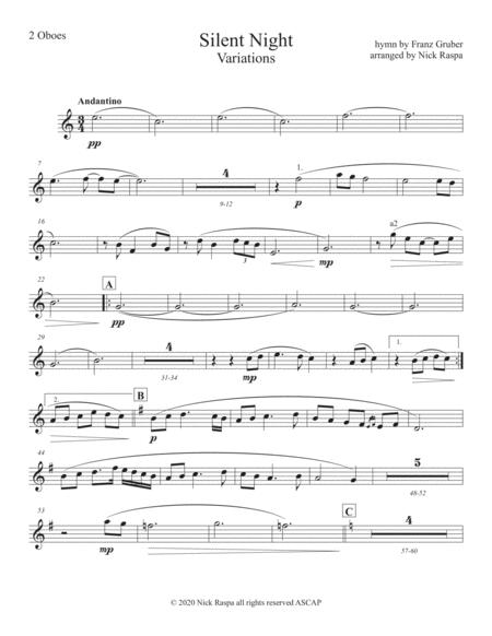 Silent Night Variations Full Orchestra Oboe Part Sheet Music