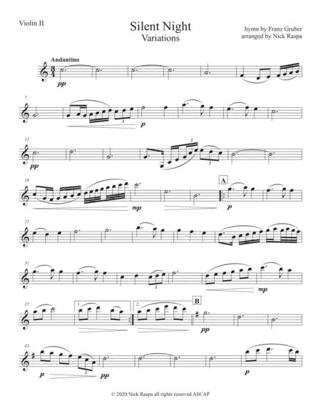 Silent Night Variations Full Orchestra Violin Ii Part Sheet Music