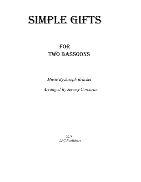 Simple Gifts For Two Bassoons Sheet Music