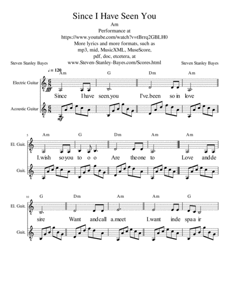 Free Sheet Music Since I Have Seen You