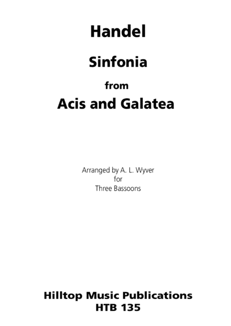 Sinfonia From Acis And Galatea Arr Three Bassoons Sheet Music