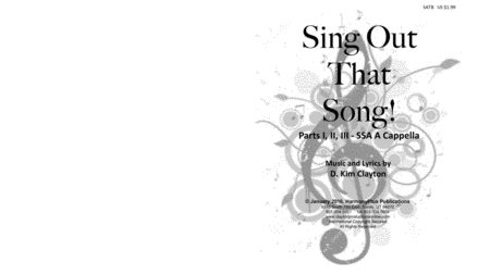 Sing Out That Song Sheet Music