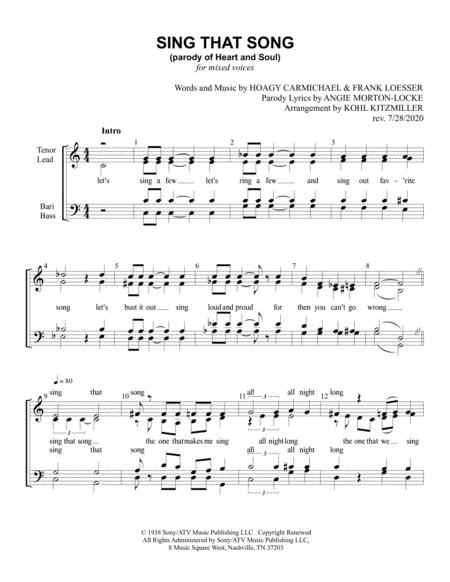 Sing That Song Heart And Soul Satb Sheet Music