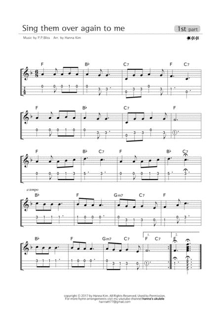 Sing Them Over Again To Me Hymn Ukulele Ensemble Sheet Music