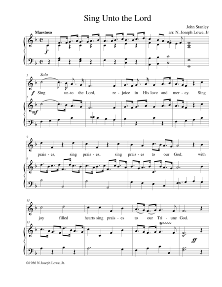 Sing Unto The Lord Sheet Music