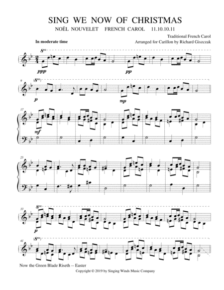 Free Sheet Music Sing We Now Of Christmas