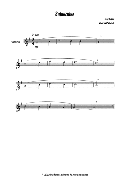 Sinhazinha Sheet Music