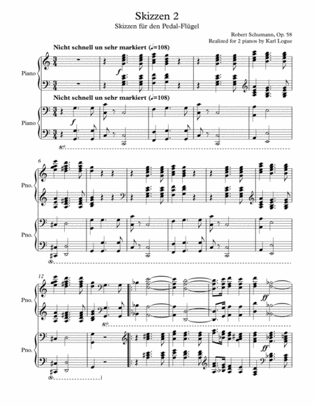 Free Sheet Music Sketch 2 From Sketches For Pedal Piano