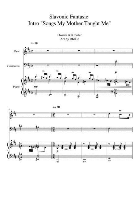 Free Sheet Music Slavonic Fantasie Intro Songs My Mother Taught Me