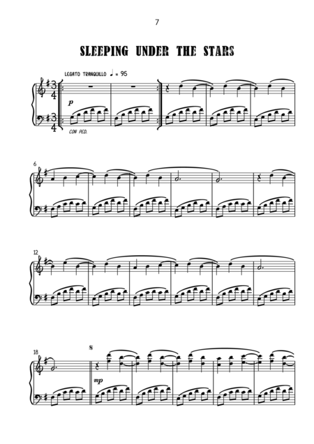 Free Sheet Music Sleeping Under The Stars