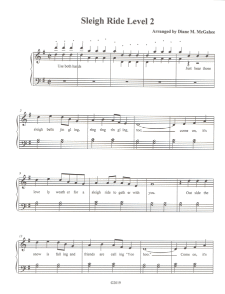 Free Sheet Music Sleigh Ride Level 2