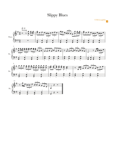 Free Sheet Music Slippy Blues