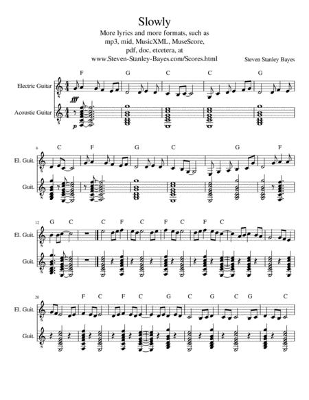 Slowly Sheet Music