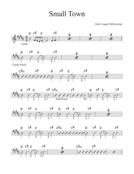 Free Sheet Music Small Town