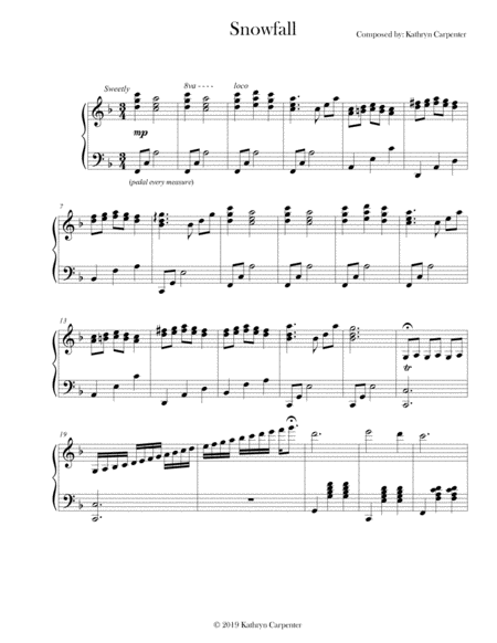 Snowfall Piano Sheet Music