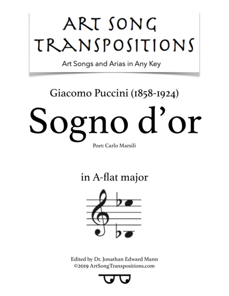 Sogno D Or Transposed To A Flat Major Sheet Music