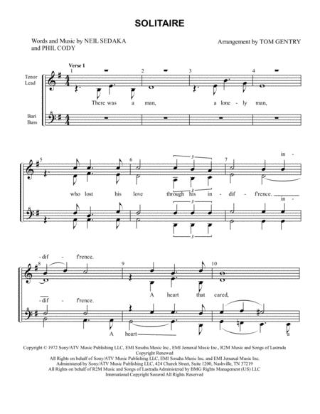 Solitaire Ssaa Sheet Music